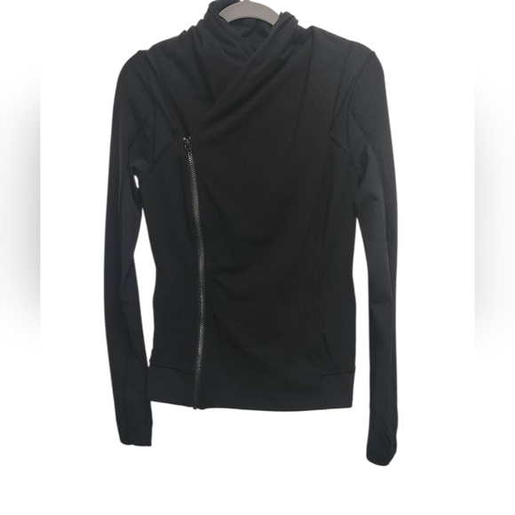 Lululemon Bhaki Yoga Jacket Size 8 Black Full Zip Double Breasted - Picture 1 of 5